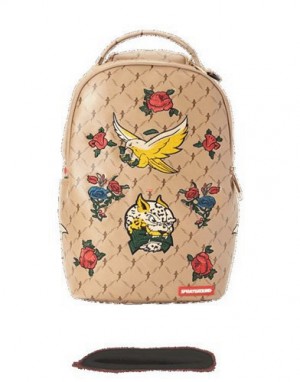 Beige Sprayground Air Italia Backpacks | 23918-STZJ