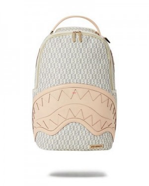 Beige Sprayground Crème De La Crème (Dlxv) Backpacks | 36725-CPTS