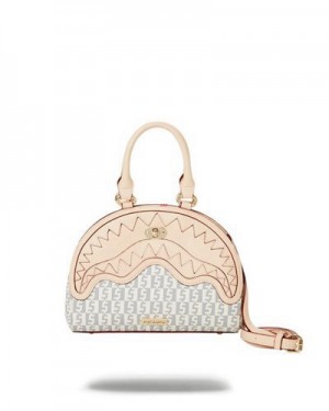 Beige Sprayground Crème De La Crème Shark Handbag | 57810-GUZE