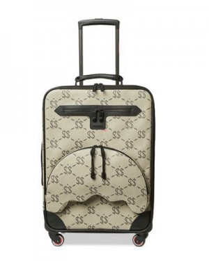 Beige Sprayground The Getaway Jetsetter Carry-on Luggage | 63214-YFMH