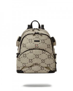 Beige Sprayground The Getaway Savage Backpacks | 94103-BMSU