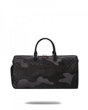 Black Sprayground 3am Never Sleep Emperor Duffle Bags | 92834-LMAD