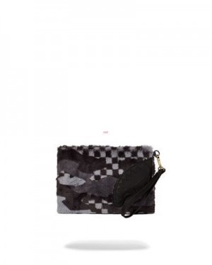 Black Sprayground 3am Plush Aspen Highlands Crossover Clutch Bag | 43960-TQLI