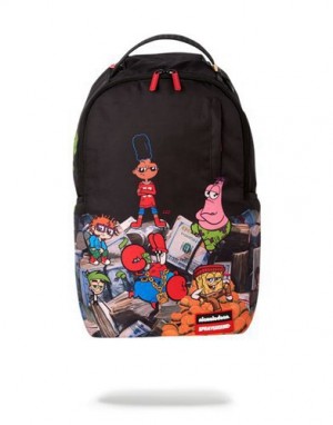 Black Sprayground 90's Nick: Money Stacks Backpacks | 37902-EUIQ