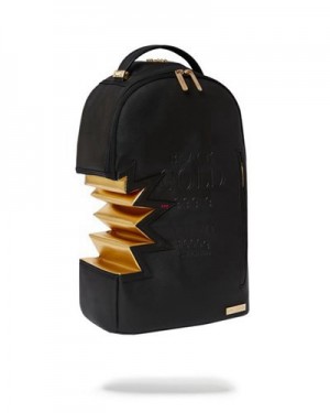 Black Sprayground A.I.3 Shark Bite Gold (Dlxv) Backpacks | 73490-RFVX