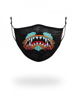 Black Sprayground Adult Dragon Shark Form Fitting Face Masks | 05241-DYZQ