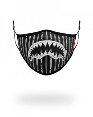 Black Sprayground Adult Reverse Sharks In Paris Form Fitting Face Masks | 72384-CTEY