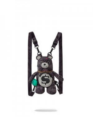 Black Sprayground Bear Cub - 3am Never Sleep Backpacks | 61794-NXTK