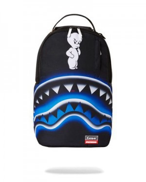 Black Sprayground Casper Ghostly Nights Backpacks | 23104-NTGF