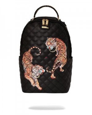 Black Sprayground Catwalk Currency (Dlxv) Backpacks | 05742-ZWBX