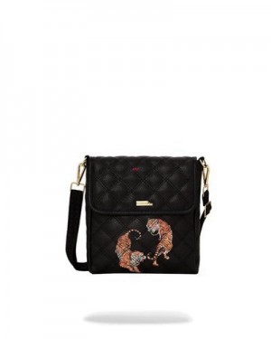 Black Sprayground Catwalk Currency Messenger Crossbody Bags | 08435-DGRI