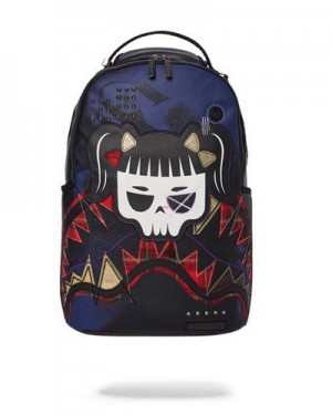 Black Sprayground Cazzu Errorcito Punk Shark Backpacks | 70625-DJQC