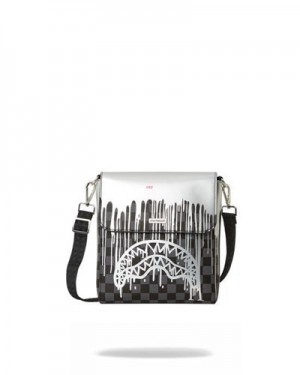 Black Sprayground Chateau Ghost Large Crossbody Bags | 84510-NMFP