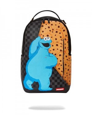 Black Sprayground Cookie Monster Reveal (Dlxv) Backpacks | 95620-CTBR