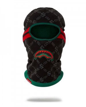 Black Sprayground Dinero Ski Masks | 42590-ZNRW