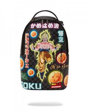 Black Sprayground Dragon Ball Z Neon Trip (Dlxv) Backpacks | 48053-SLZG