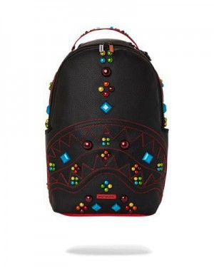 Black Sprayground Gemstone Outlaw (Dlxv) Backpacks | 14708-XZON