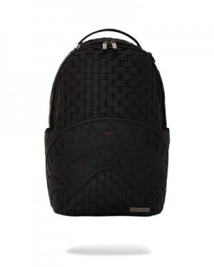 Black Sprayground Handwoven Cut & Sew Backpacks | 53962-KHOZ