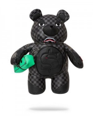 Black Sprayground Henny Aiir To The Throne Moneybear Teddybear Backpacks | 92140-UVHS