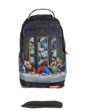 Black Sprayground Last Pay Out Backpacks | 83197-CQJA