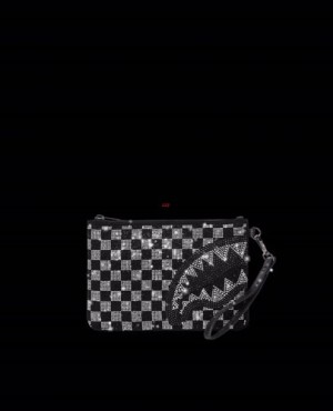 Black Sprayground Light Years Ahead Crossover Clutch Bag | 92650-WLIG