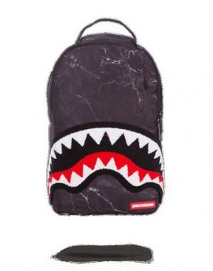 Black Sprayground Marble Backpacks | 45930-PWKT