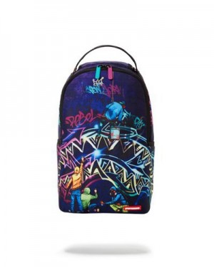 Black Sprayground Midnight Graffiti Artists Mini Backpacks | 13760-VQCJ