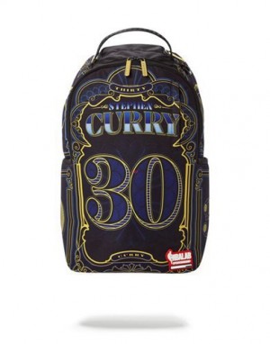 Black Sprayground Nba Curry Money Backpacks | 34590-ZKBC