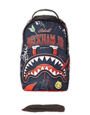 Black Sprayground Odell Beckham Jr Mayhem Shark Backpacks | 97405-HWLV