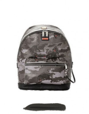 Black Sprayground Panthera Camo Emperor Backpacks | 73068-RHYQ