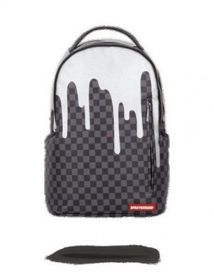 Black Sprayground Platinum Drips Backpacks | 70846-TZJV