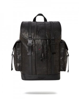 Black Sprayground Private Jet Monte Carlo Backpacks | 89674-LNBG