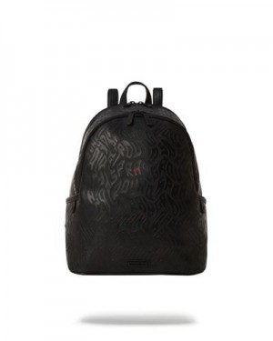 Black Sprayground Private Jet Savage Backpacks | 63852-KYZG