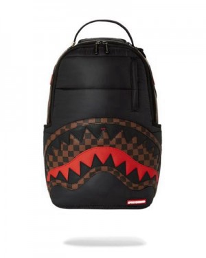 Black Sprayground Puffer Shark Vail Flex Backpacks | 58302-YDON