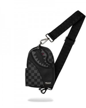 Black Sprayground Raceway Shadow Phantom Crossbody Bags | 50264-JNVY