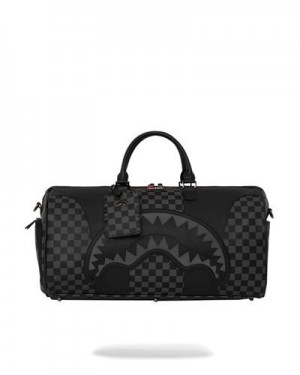 Black Sprayground Raceway Shadow Phantom Large Duffle Bags | 60873-IPAC