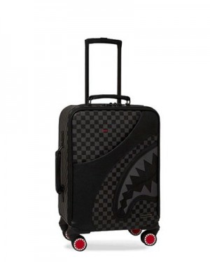 Black Sprayground Raceway Shadow Phantom Jetsetter Carry-on Luggage | 01537-PORC