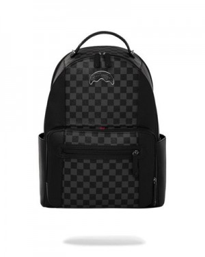 Black Sprayground Raceway Shadow Phantom Cargo Backpacks | 84369-LBNZ