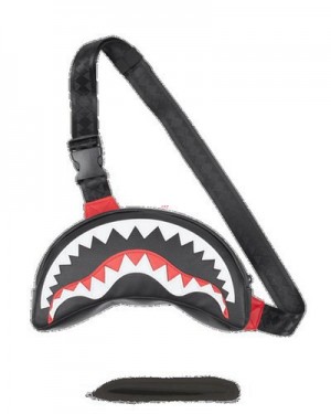 Black Sprayground Sharkmouth Crossbody Bags | 05916-VJWQ