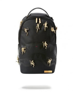 Black Sprayground The 11 Ninjas Backpacks | 78562-FTNB