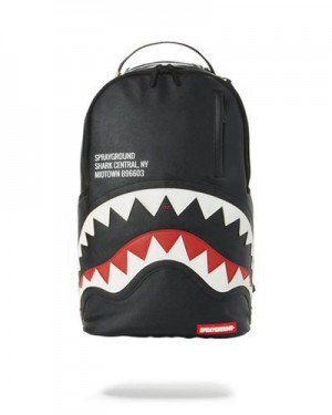 Black Sprayground The Afrojack Shark Backpacks | 27495-DFSH