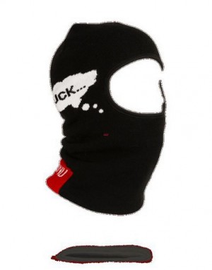 Black Sprayground Thoughts Ski Masks | 80347-UOWP