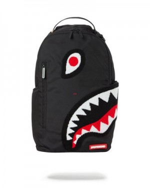 Black Sprayground Torpedo Shark Backpacks | 28701-CDKB