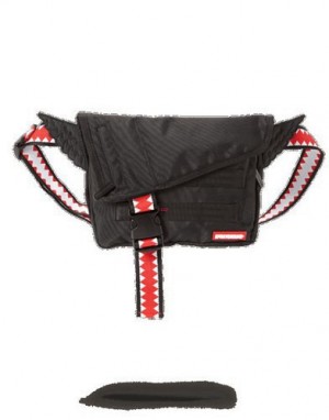 Black Sprayground Winged Crossbody Bags | 96058-UQLW