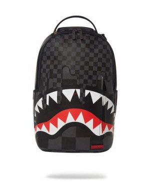 Black Sprayground Xtc Grey Sharks In Paris (Dlxv) Backpacks | 76135-ZGNI