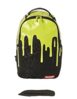 Black / Green Sprayground Green Neon Drip (One Of One) Backpacks | 69127-FRQG