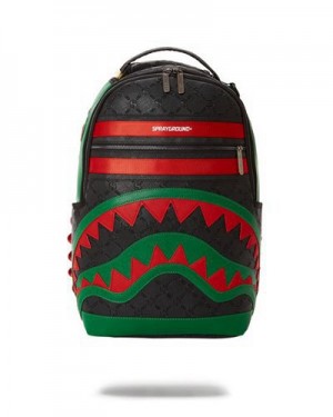 Black / Red Sprayground Dinero (Dlxv) Backpacks | 09375-KLUR