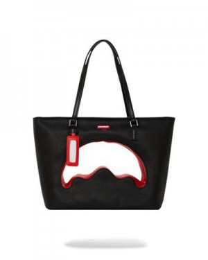 Black / Red Sprayground The Decoder Tote Bags | 45937-NKZB