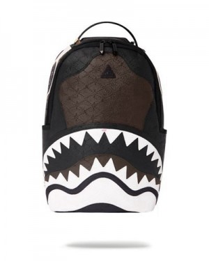 Black / White Sprayground V.V.I.P. (Dlxv) Backpacks | 98124-EMWL