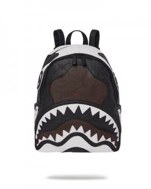 Black / White Sprayground V.V.I.P. Savage Backpacks | 81903-EQBH